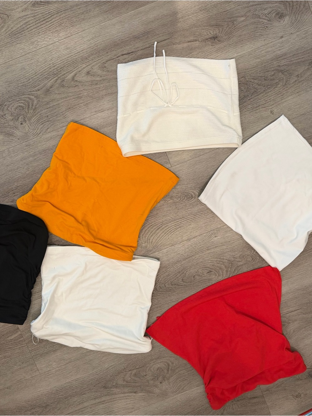Womens Tube Top Set - White, Orange, Red, Black, Cream